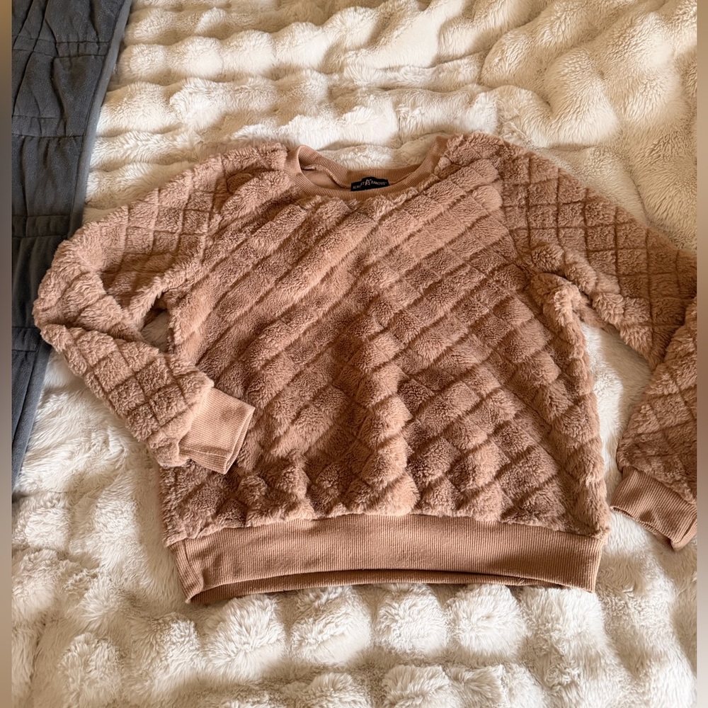 Almost Famous Textured Brown Soft Fluffy Sweater